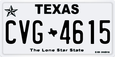 TX license plate CVG4615