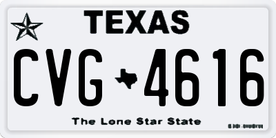 TX license plate CVG4616
