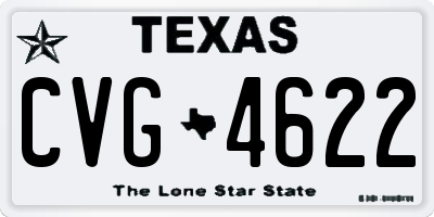 TX license plate CVG4622