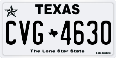 TX license plate CVG4630