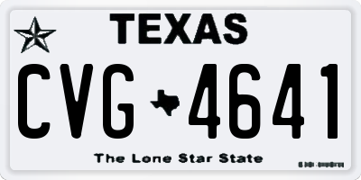 TX license plate CVG4641