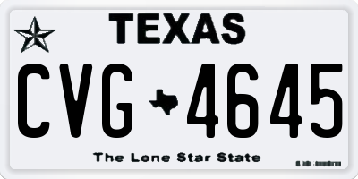 TX license plate CVG4645