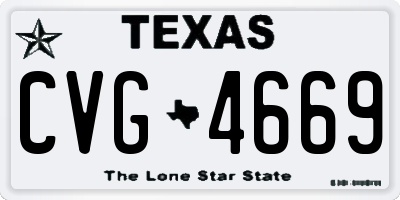 TX license plate CVG4669