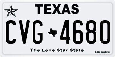 TX license plate CVG4680