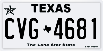 TX license plate CVG4681