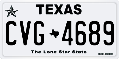TX license plate CVG4689