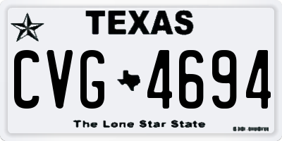 TX license plate CVG4694