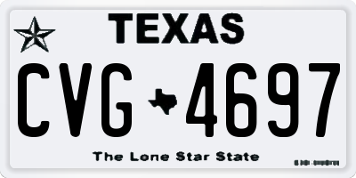 TX license plate CVG4697