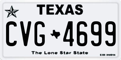 TX license plate CVG4699