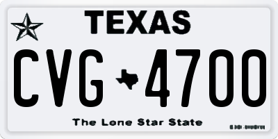 TX license plate CVG4700