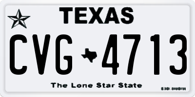 TX license plate CVG4713