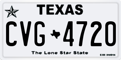 TX license plate CVG4720
