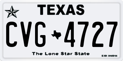 TX license plate CVG4727