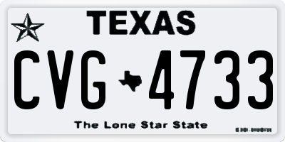 TX license plate CVG4733
