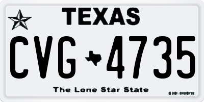 TX license plate CVG4735