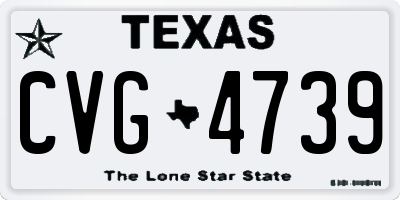 TX license plate CVG4739