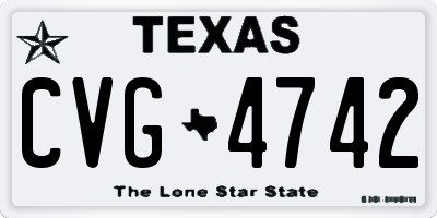 TX license plate CVG4742