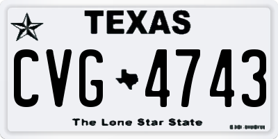 TX license plate CVG4743