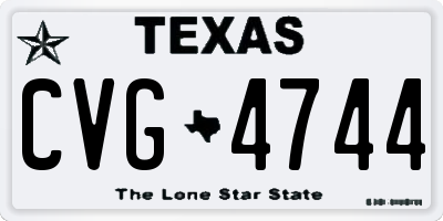 TX license plate CVG4744