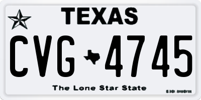 TX license plate CVG4745