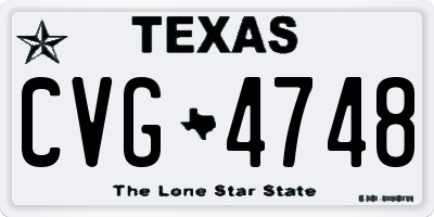 TX license plate CVG4748