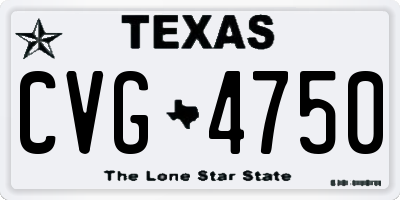 TX license plate CVG4750