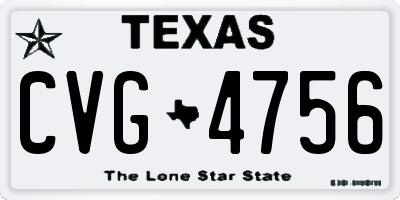 TX license plate CVG4756