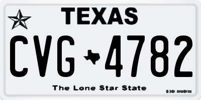 TX license plate CVG4782