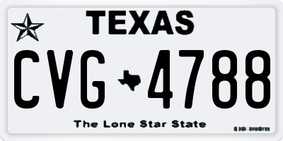 TX license plate CVG4788
