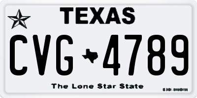 TX license plate CVG4789