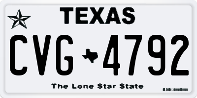 TX license plate CVG4792