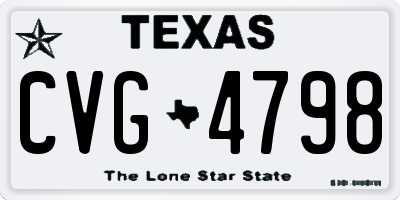 TX license plate CVG4798