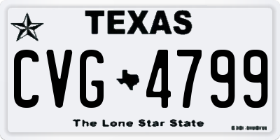 TX license plate CVG4799