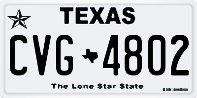 TX license plate CVG4802