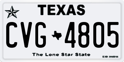 TX license plate CVG4805
