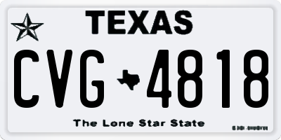 TX license plate CVG4818