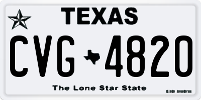 TX license plate CVG4820
