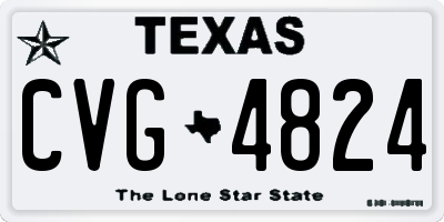 TX license plate CVG4824