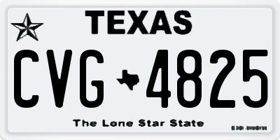 TX license plate CVG4825