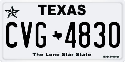 TX license plate CVG4830