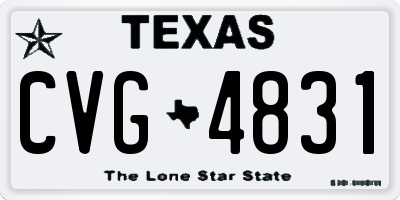 TX license plate CVG4831
