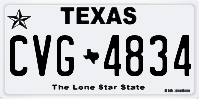 TX license plate CVG4834