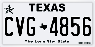 TX license plate CVG4856