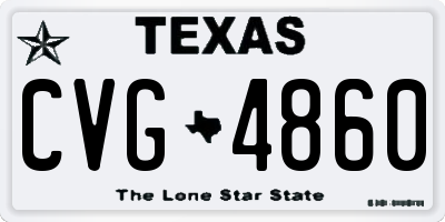 TX license plate CVG4860