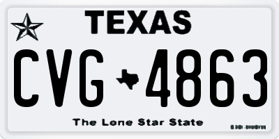 TX license plate CVG4863