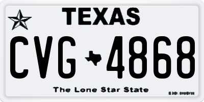 TX license plate CVG4868