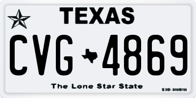 TX license plate CVG4869