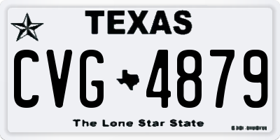 TX license plate CVG4879