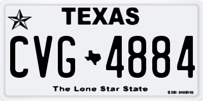 TX license plate CVG4884