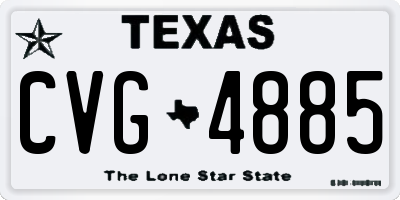 TX license plate CVG4885